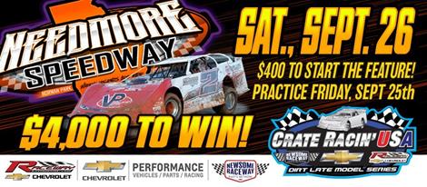 CRATE RACIN’ USA LATE MODELS MAKE FIRST EVER STOP AT NEEDMORE SPEEDWAY