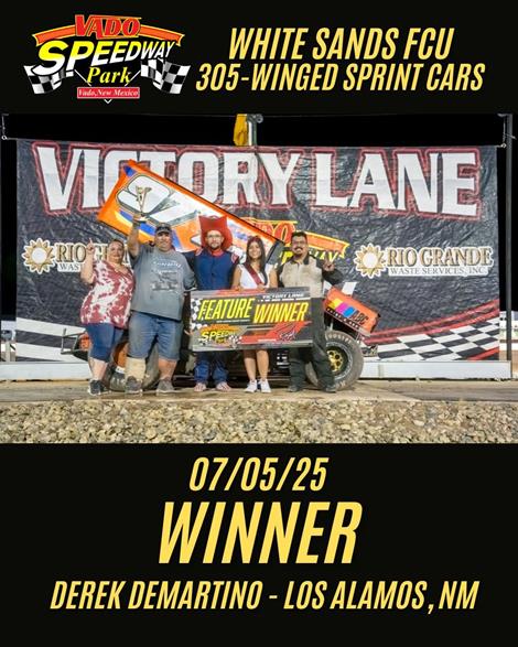 Derek DeMartino Wins with POWRi White Sands Federal Credit Union Vado 305 Sprints