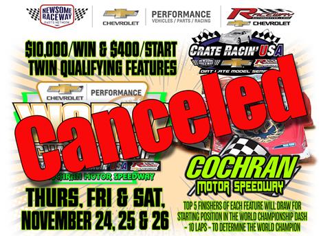 Rain Cancels Season’s Final Event for Crate Racin’ USA