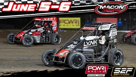 POWRi National Midget League in Cornfield Combat at Macon Speedway