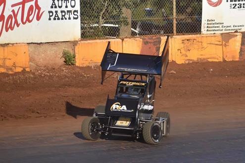 Patrick wins 3rd feature of year, Tardio and Brookshire each get 4th, while Greer and Schott get first. Schram wins exhibition.