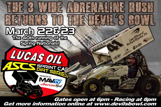 Lucas Oil ASCS head for reshaped Devil's Bowl Speedway