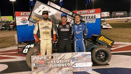 Aaron Reutzel Runs Away with POWRi 410 Outlaw Sprints at Texas Motor Speedway Dirt Track Victory