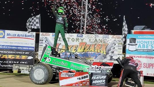 CJ Leary Victorious at Lake Ozark Speedway in POWRi WAR Sprint Season Debut
