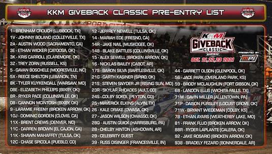 KKM Giveback Classic POWRi 600cc Outlaw Non-Wing Micro Pre-Entries