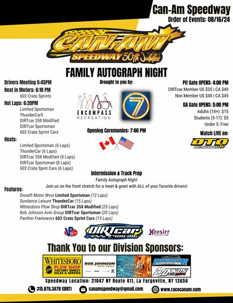 Family Autograph Night - Event Specials