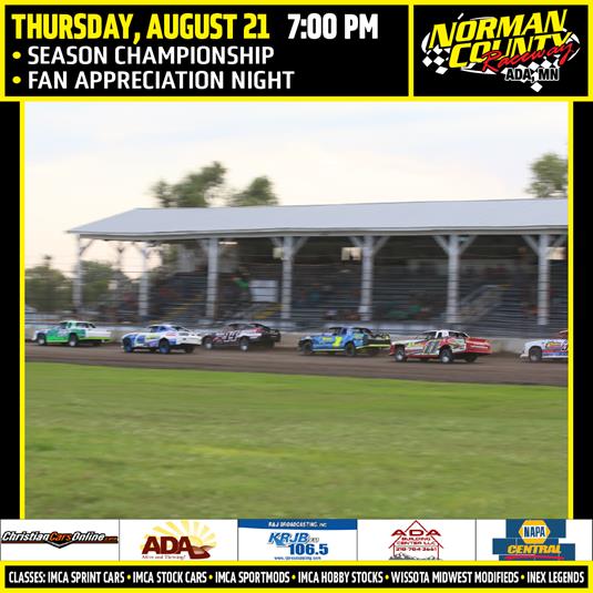 NEXT RACE: Thursday, August 21 – Season Championship | Fan Appreciation Night