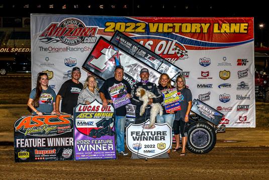Crawley, Clouser earn feature wins as 12th annual Hockett-McMillin Memorial opens at Lucas Oil Speedway