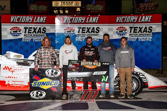 Cade Dillard takes Weekend Checkers at Texas Motor Speedway Dirt Track's Deuce Wild with REV Super Late Models.