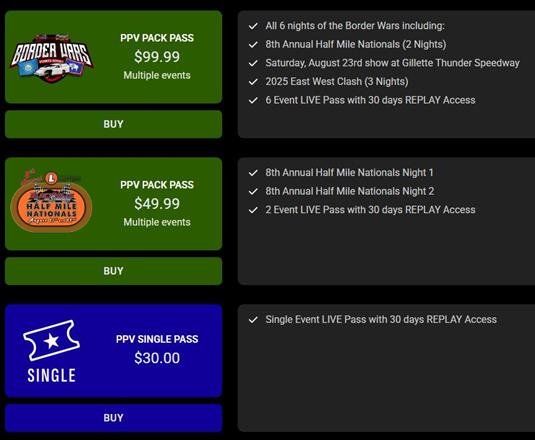 Live Stream the next 2 weekends of racing!