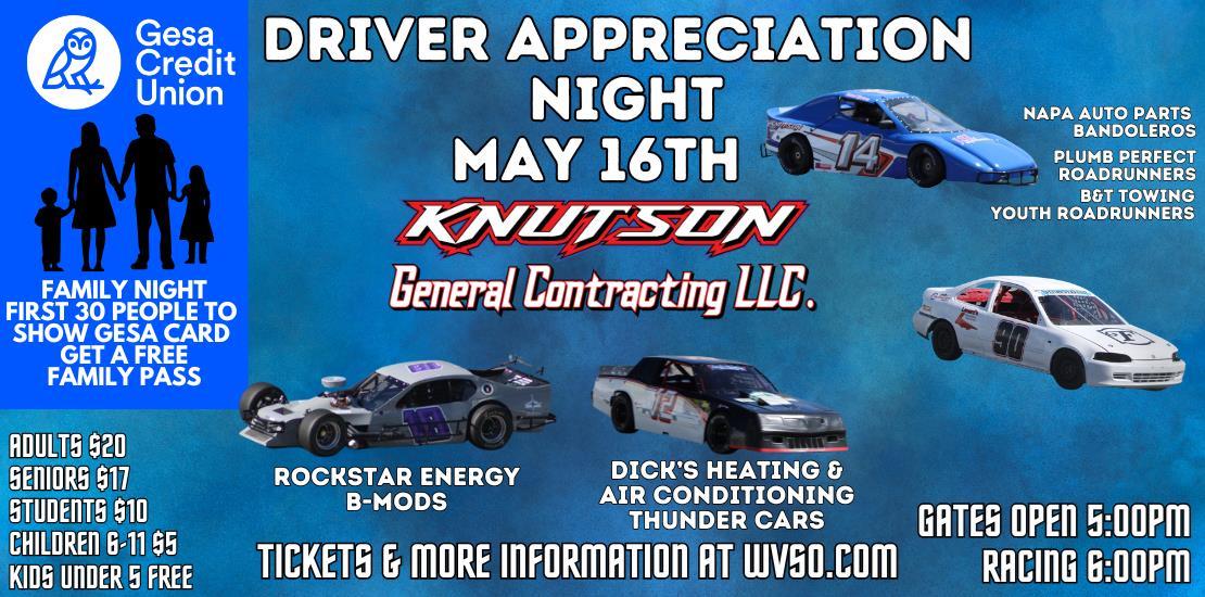 May 16th Driver Appreciation & Family Night