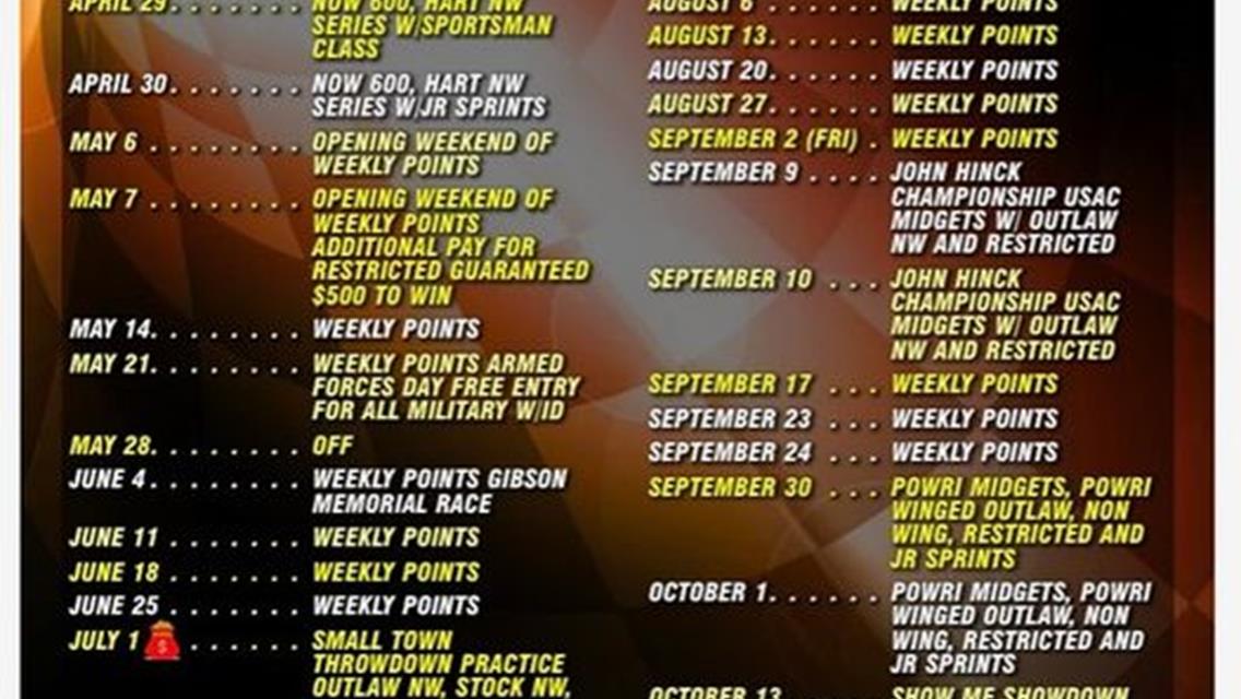 Sweet Springs Motorsports Complex Launches Tentative 2022 Schedule