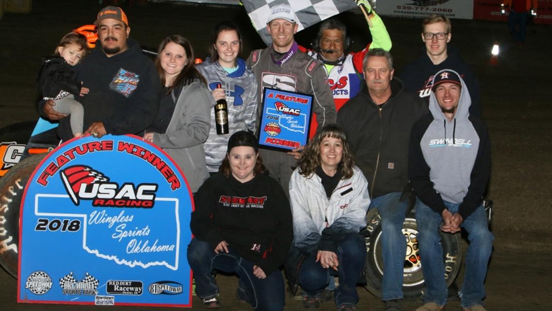 CARROLL WINS CREEK COUNTY WINGLESS SPRINTS OKLAHOMA 25-LAPPER