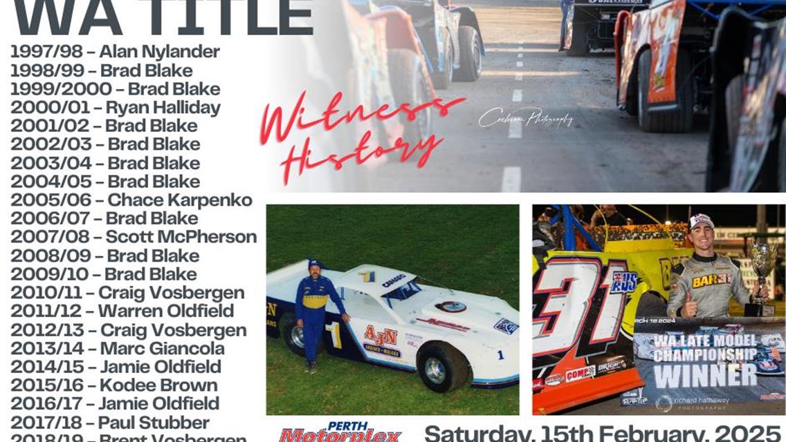 THE WA LATE MODEL TITLE BY THE STATS!