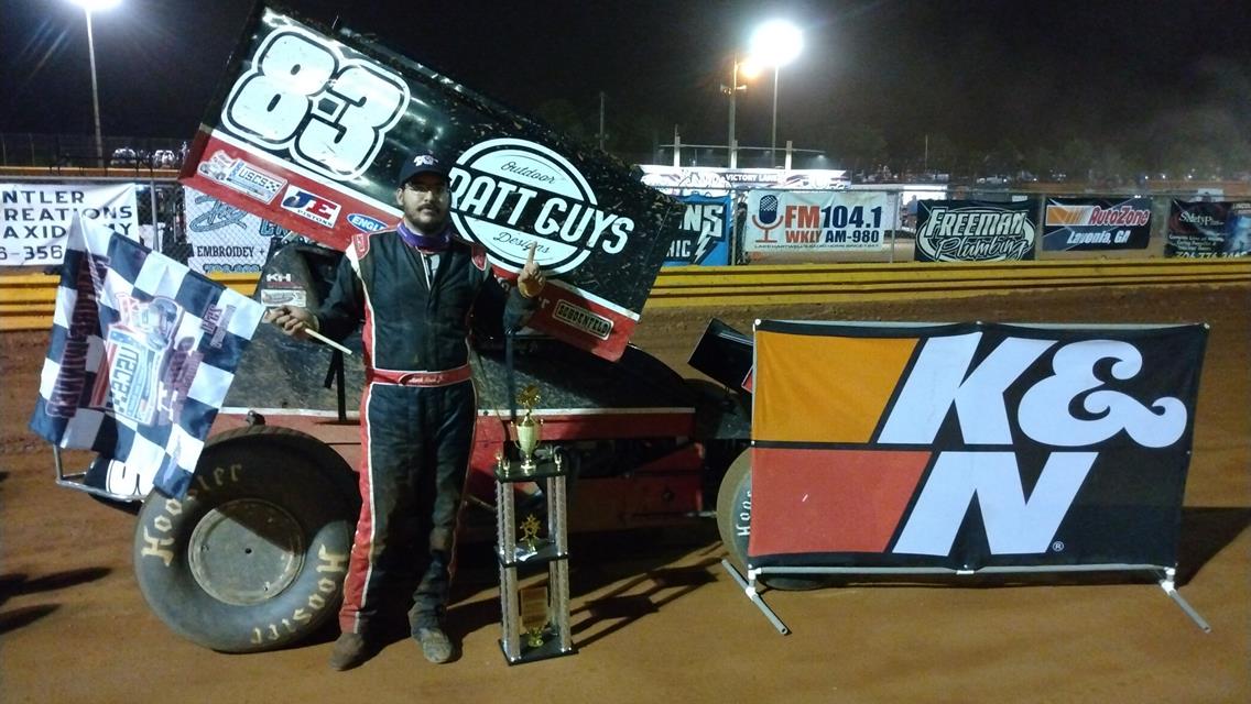 Mark Ruel, Jr. claims USCS Georgia State Sprint Car Championship Race at Lavonia Speedway.
