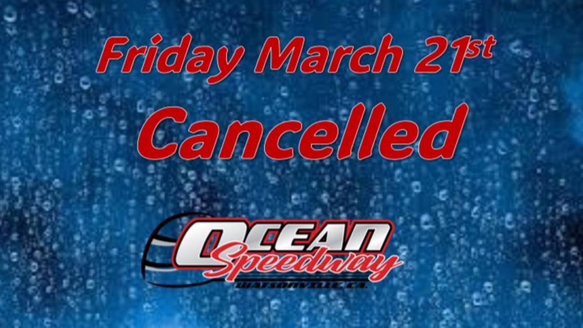 March 21st - CANCELLED