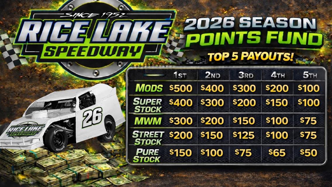 Rice Lake Speedway Adds Points Fund