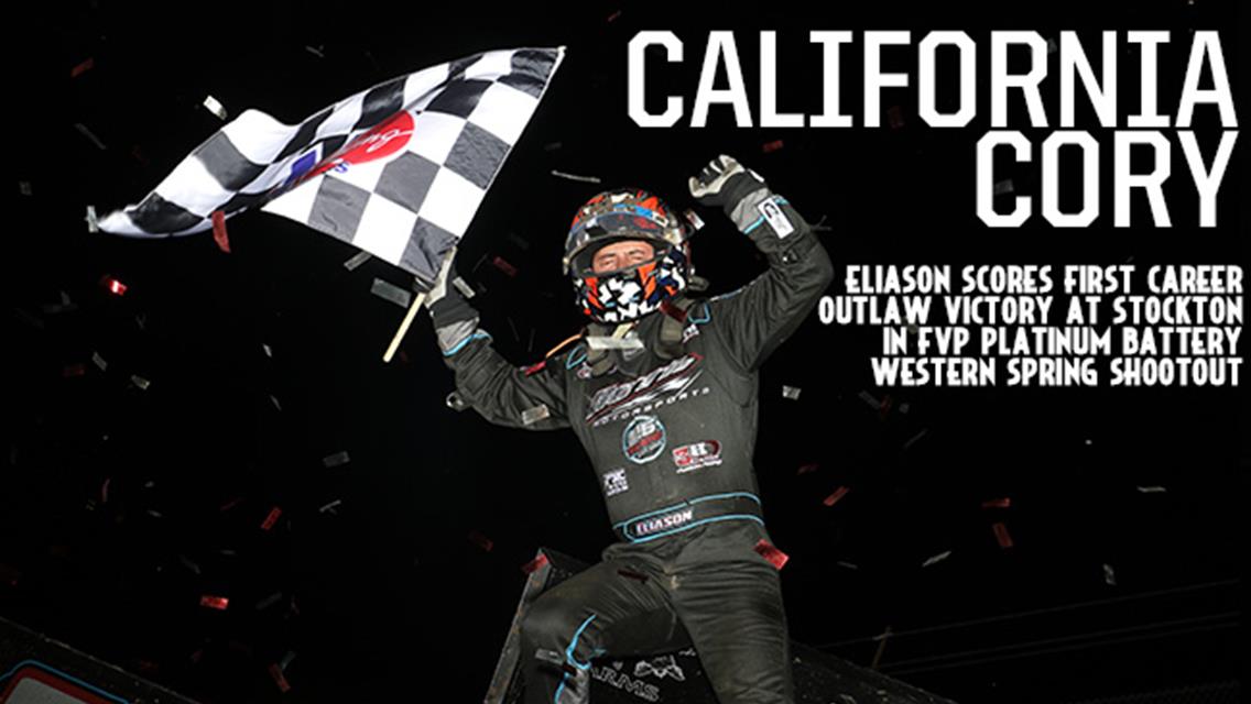 Cory Eliason Leads All 30 Laps to Score First Career Outlaw Victory at Stockton