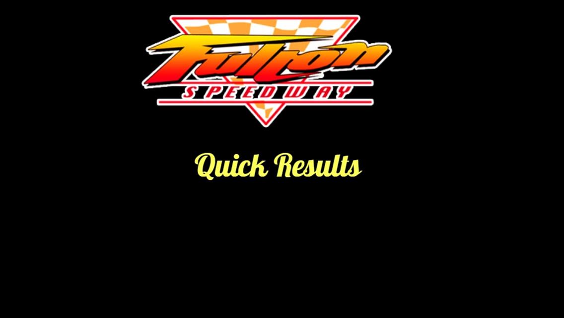 Fulton Speedway June 21 Quick Results