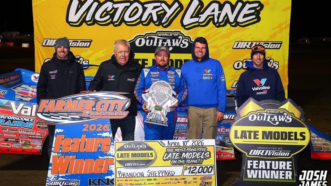 Farmer City Raceway (Farmer City, IL) – World of Outlaws Late Model Series – Illini 100 – April 11-12, 2026. (Josh James Artwork)