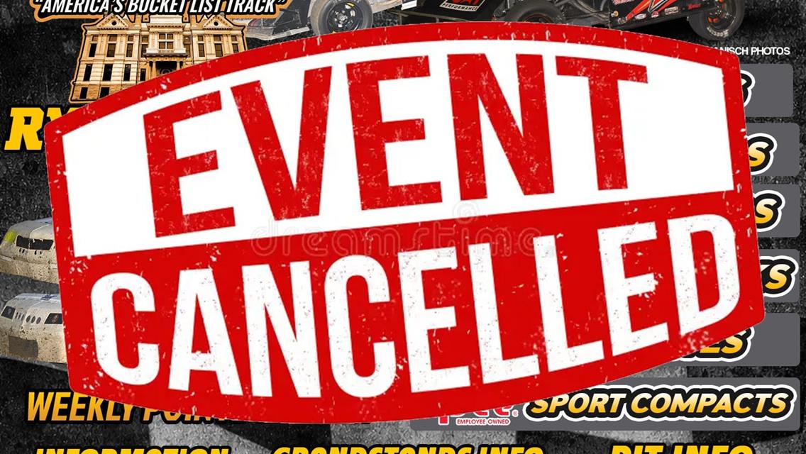 Friday April 10th Races Cancelled
