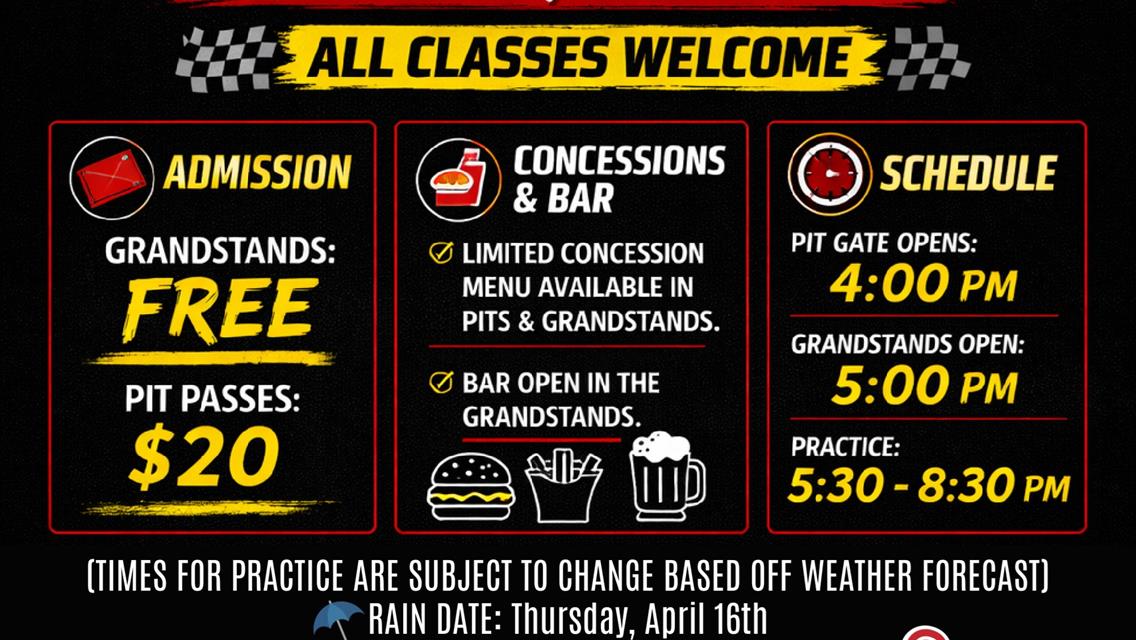 OPEN HOUSE PRACTICE - Saturday, April 11th