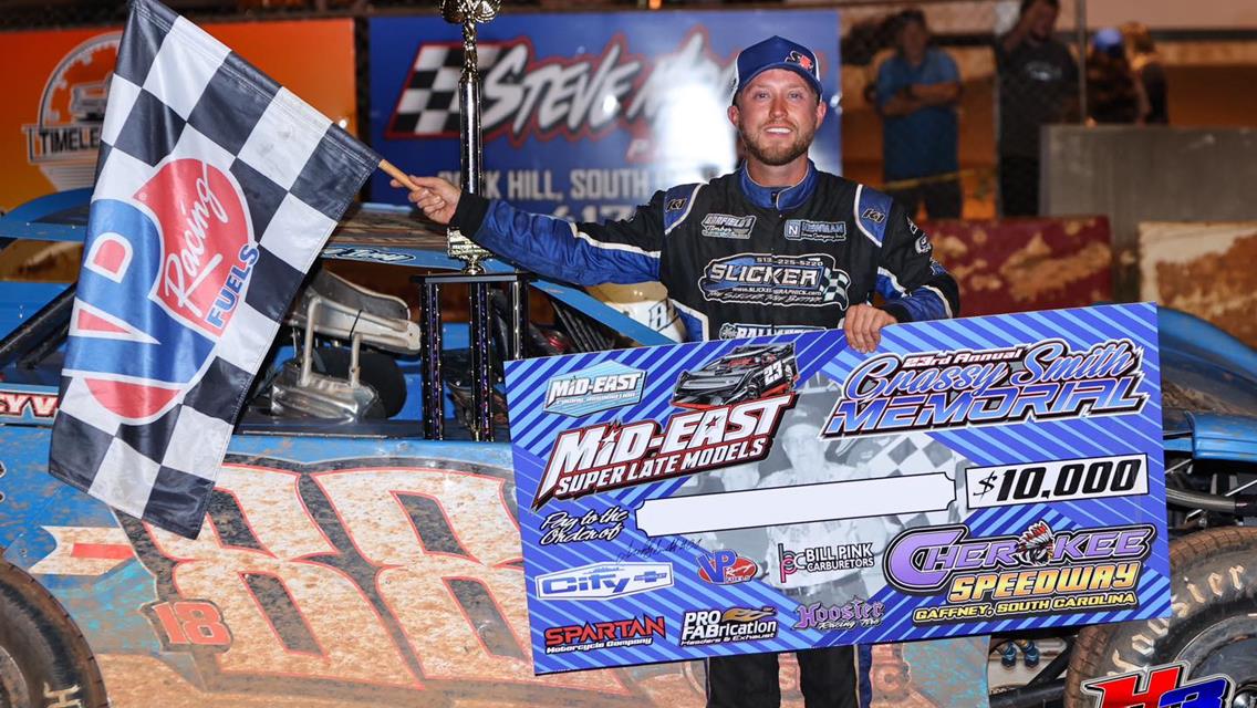Cherokee Speedway (Gaffney, SC) – Mid-East Super Late Models – Grassy Smith Memorial – July 7th, 2023. (H3 Photography)