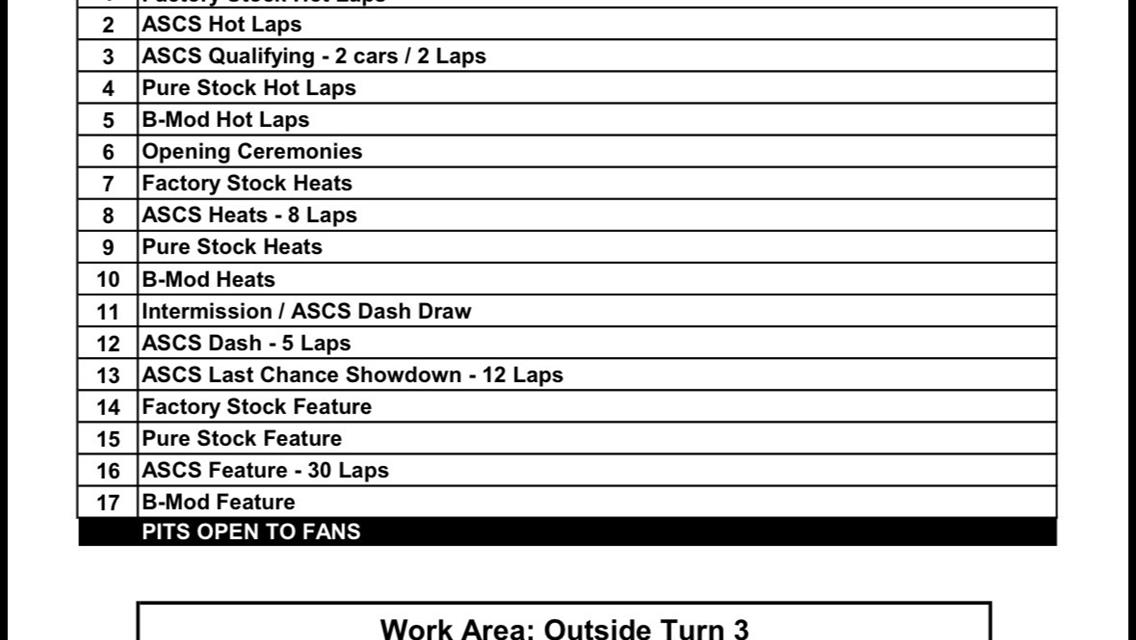 Order of Events for tonight!!!