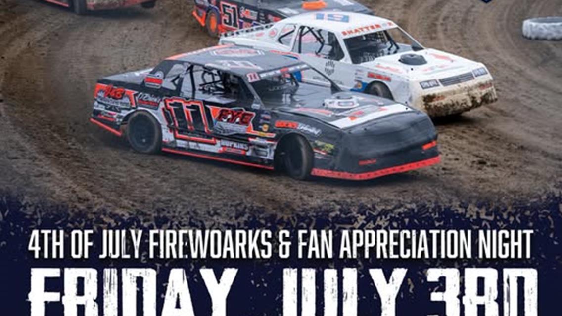 I-94 emr Speedway is back in action on Friday July 3rd with 4th July Fireworks and Fan Appreciation Night.