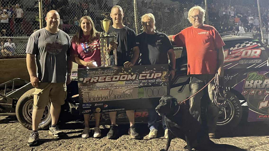Burke, J. Williamson, And Braaten Crowned 2021 Freedom Cup Champions At Cottage Grove Speedway