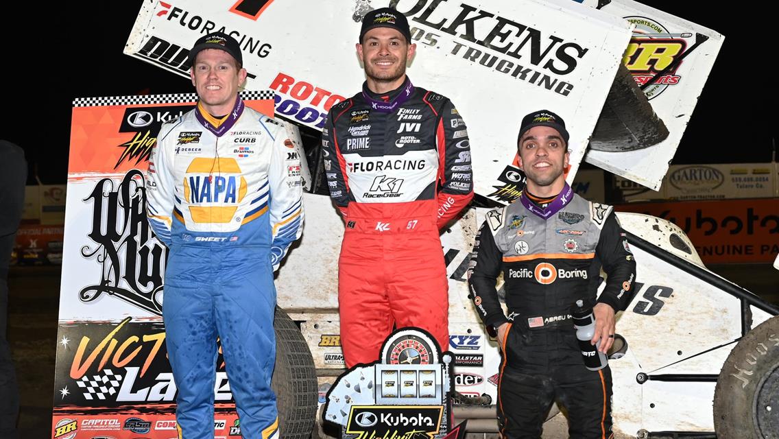 TULARE TITAN: Kyle Larson Tames Treacherous Thunderbowl with Kubota High Limit Racing