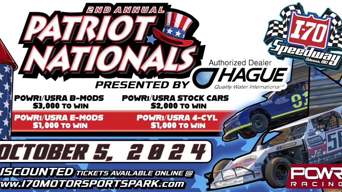 PATRIOT NATIONALS POSTPONED TO OCTOBER 5