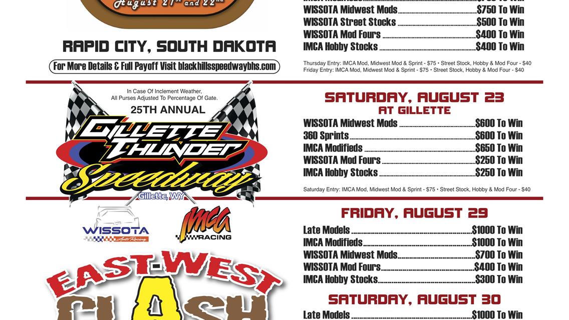 2025 6 Day Border Wars Points Series + Half Mile Nationals and 25th Annual East West Clash info