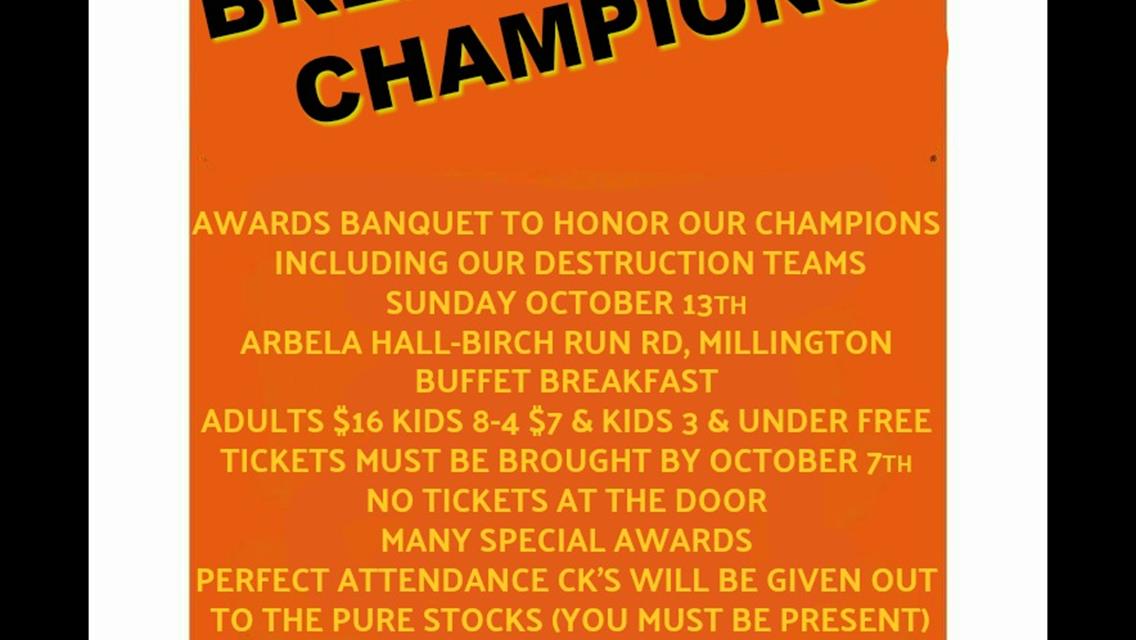 BREAKFAST OF CHAMPIONS -OCT 13TH-11AM