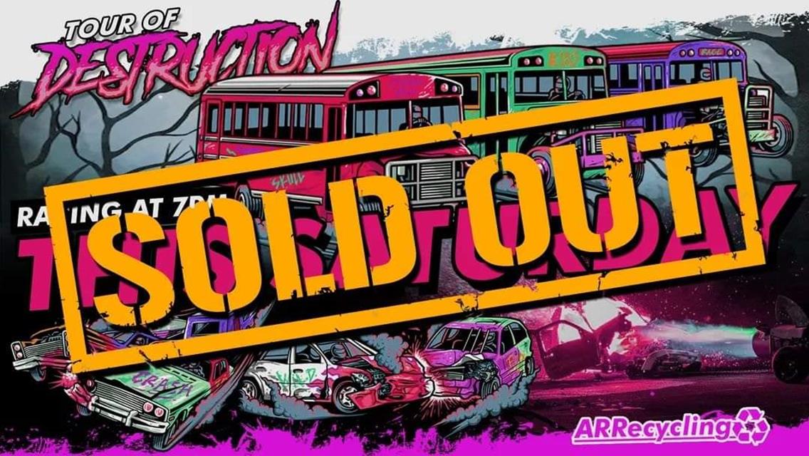 NEXT EVENT: Tour Of Destruction Saturday Oct. 28th 7pm  SOLD OUT!!!
