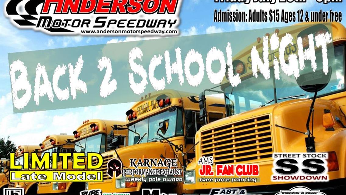NEXT EVENT: Back 2 School Night Friday July 28th  8pm