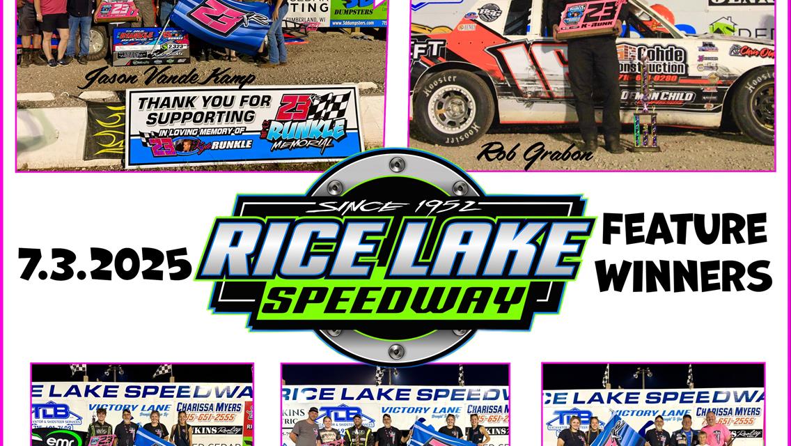VandeKamp Tops K-Runk Memorial at Rice Lake Speedway