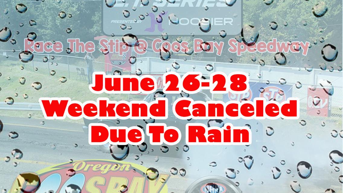June 26–28 Drag Racing Weekend Canceled Due to Weather