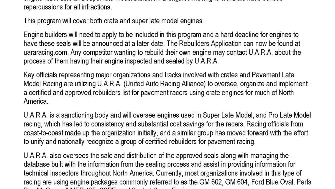 Engine Builders and Racers looking for a positive change…