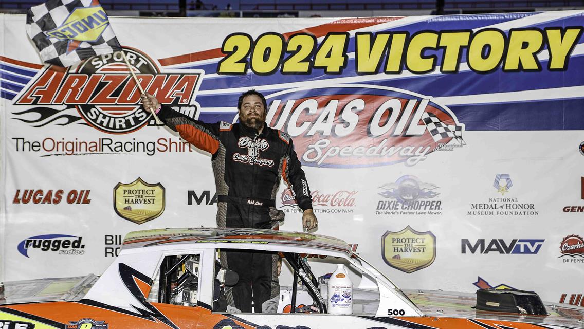 Derek Brown earns emotional victory in Lucas Oil Speedway headliner; Lyle, Kruse, Wells also capture wins