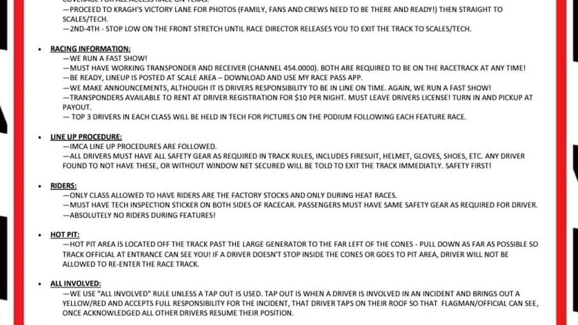 06/04/2022 Race Day Information