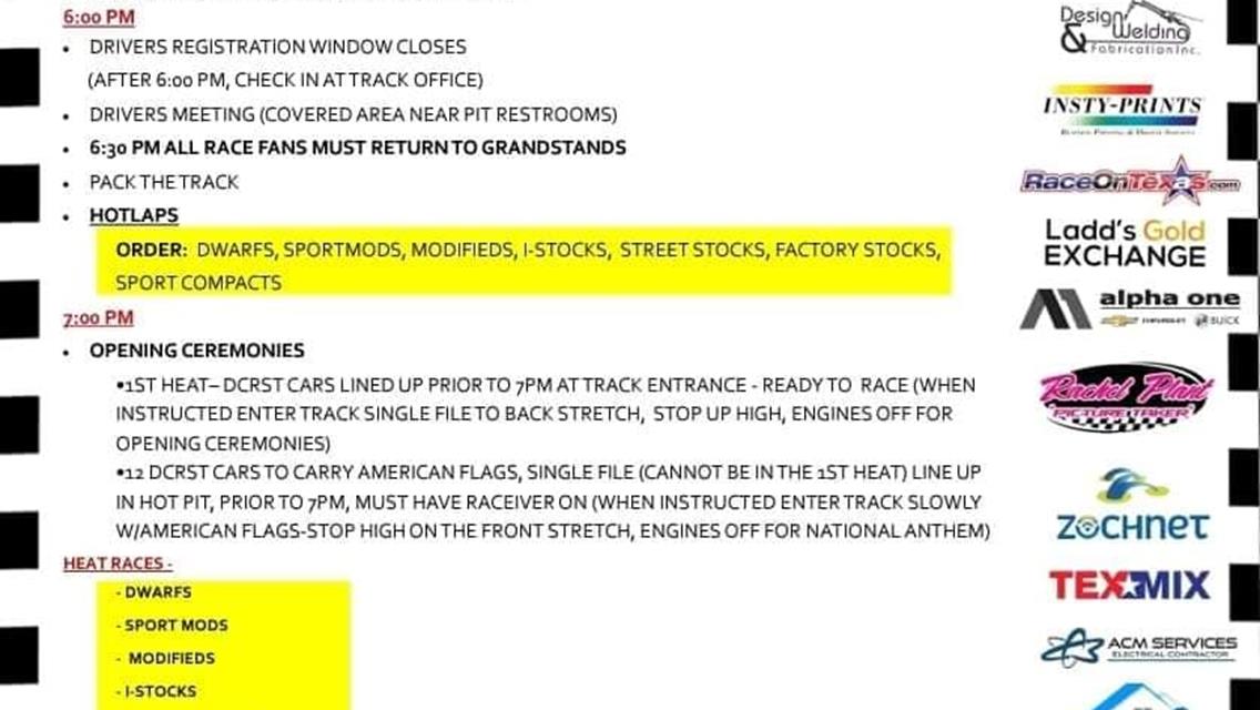 05/21/2022 Race Day Information