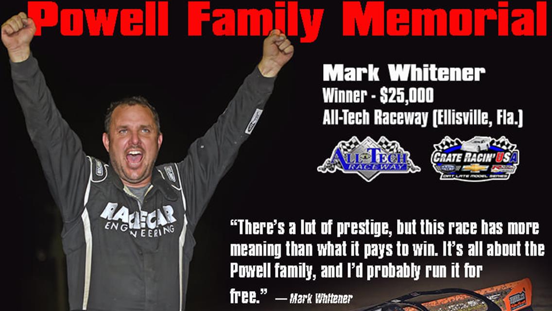 Emotional Whitener Gets Biggest Victory in Powell Family Memorial at All Tech Raceway