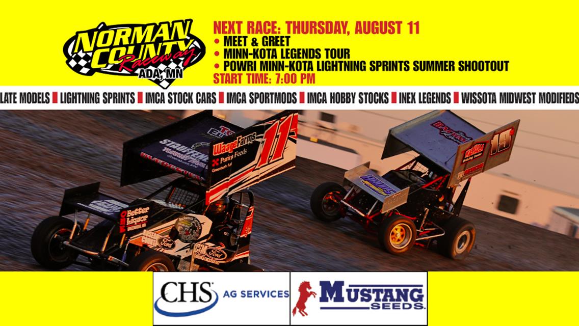NEXT RACE: Thursday, August 11 – Meet &amp; Greet | Minn-Kota Legends Tour | POWRi Minn-Kota Lightning Sprints Summer Shootout