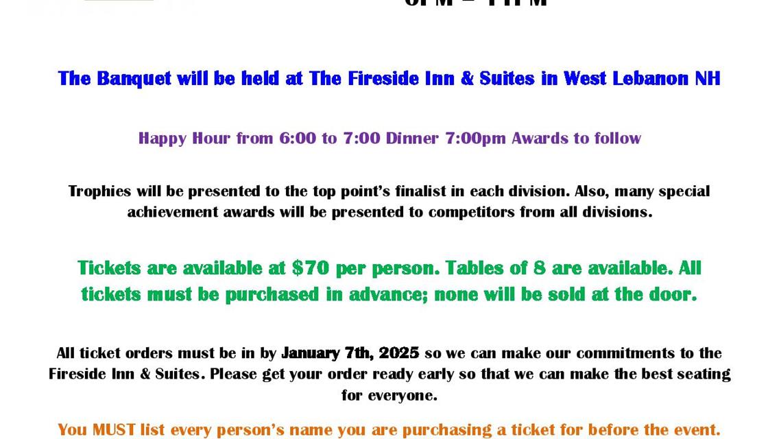 Claremont Motorsports Park to Host Banquet of Champions on January 25th