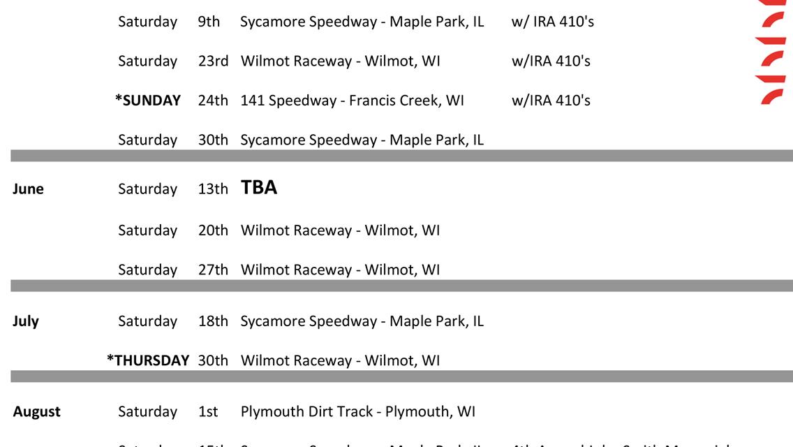 2026 Preliminary Schedule Release