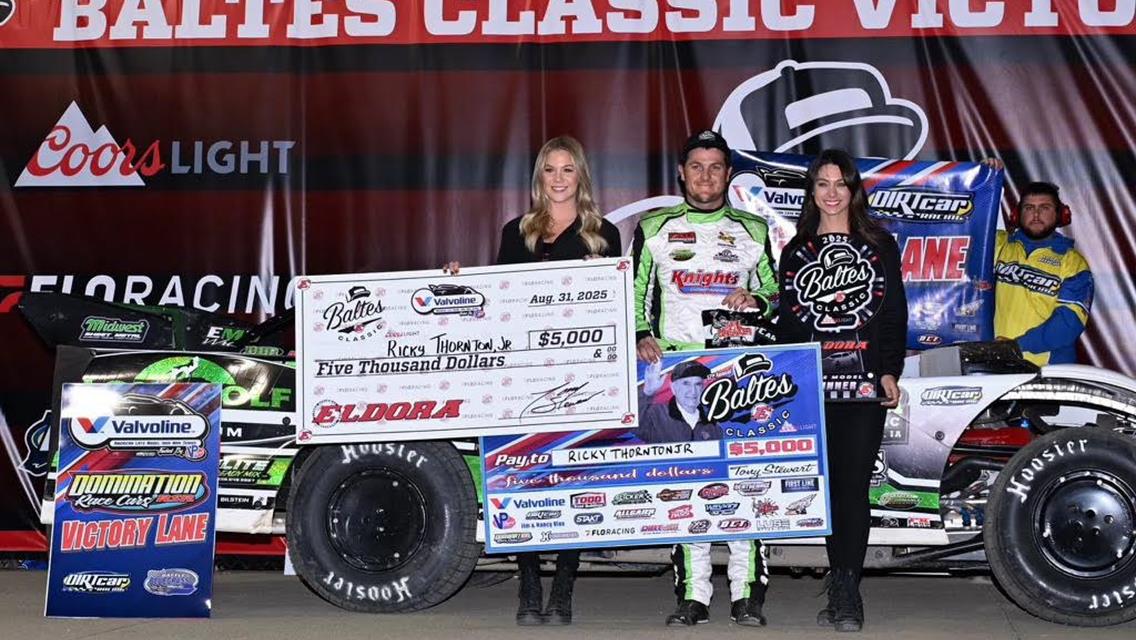Ricky Thornton Jr. won a Baltes Classic preliminary at Eldora Speedway on Sunday, August 31.