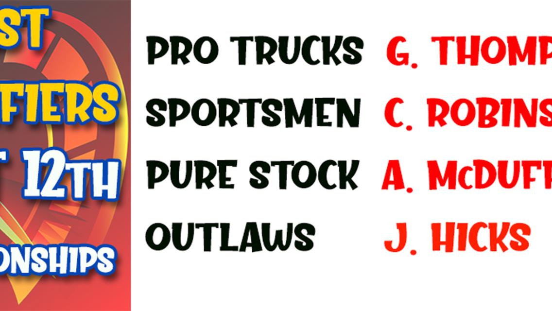 Thompson, Robinson, McDuffie &amp; Hicks All Fastesst in Qualifying for Championships