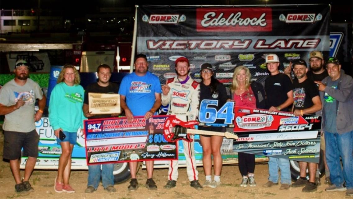 Dillon McCowan topped the Rex McCroskey Memorial at Springfield Raceway on August 31, 2025. (Joshua Sharpley image)