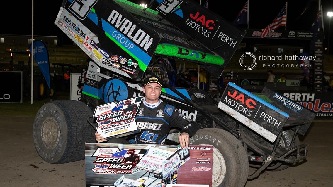 It was payday for Day on the Perth Motorplex clayway!